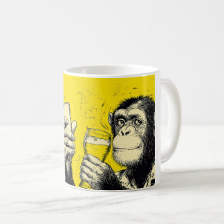 Rolig illustration av apa som tar selfie – Cool sc Kaffemugg