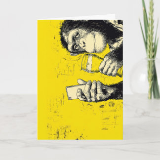 Rolig illustration av apa som tar selfie – Cool sc Kort