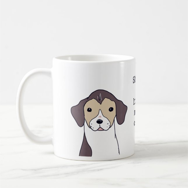 Rolig illustration av Beagle-hund med kaffecitat Kaffemugg (Vänster)