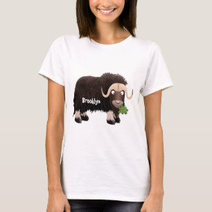 Rolig illustration av myskoxekort t shirt