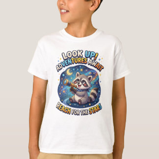 Rolig Illustration av Rymdutforskande Tvättbjörn T Shirt