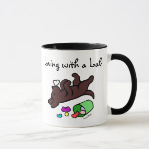 Rolig illustration för chokladLabrador tecknad Mugg