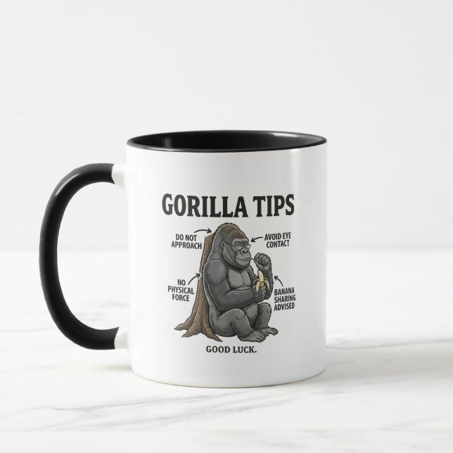 Rolig Illustrationsgrafik för Säkerhetstips om Gor Mugg (Vänster)