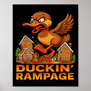 Rolig Ilsken Anka Unik Julupplopp Gingerbröd Poster