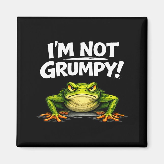 Rolig Ilsken Groda Grumpy Meme för män Kvinnor Poj Magnet (Framsidan)