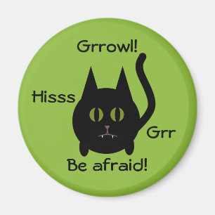 Rolig ilsken Halloween katt Magnet