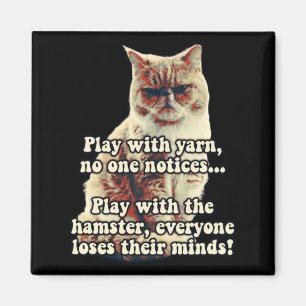 Rolig Ilsken Katt Meme För Katt Personer Kattälska Magnet