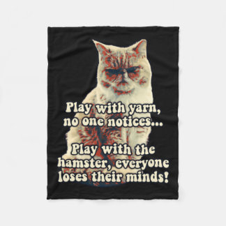 Rolig Ilsken Katt Meme För Kattpersoner Kattälskar Fleecefilt