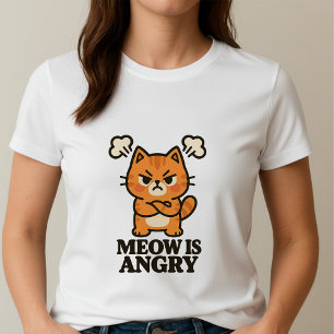 Rolig Ilsken Katt Tröja; Söt Meow Är Ilsken Kawaii T Shirt