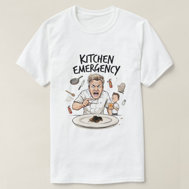 Rolig Ilsken Kock Bränt Röstbröd T Shirt (Design framsida)