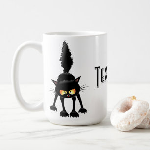 Rolig ilsken svart kattserie kaffemugg