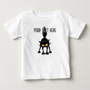 Rolig ilsken svart kattserie t shirt