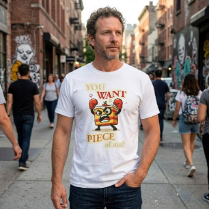 Rolig Ilsken Tårtskiva Redo att Slåss Tecknad T Shirt