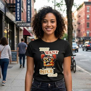 Rolig Ilsken Tårtskiva Redo att Slåss Tecknad T Shirt