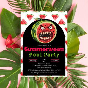 Rolig Ilsken Vattenmelon Summerween Poolparty Inbjudningar