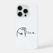 Rolig I'm Ok Cartoon Stickman Mobilfodral Moody Hu