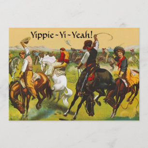 Rolig inbjudan för vilda westernYippie Yi Yeah