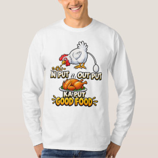 Rolig "Indata Utdata Kass" Kycklingbonde T-Shirt