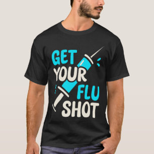 Rolig influensa spruta Söt vaccin Retro hälsovård T Shirt