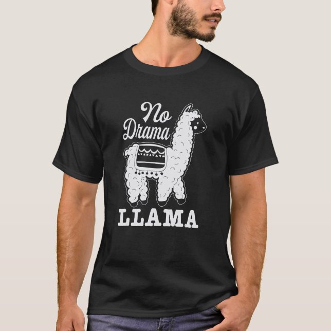 Rolig Inget Drama Lama T Shirt (Framsida)