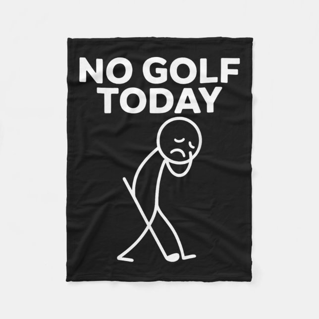 Rolig Inget Golf Idag Rolig Sorglig Stickman Golfa Fleecefilt (Framsidan)
