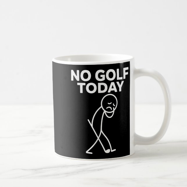 Rolig Inget Golf Idag Rolig Sorgsen Stickman Golfa Kaffemugg (Höger)