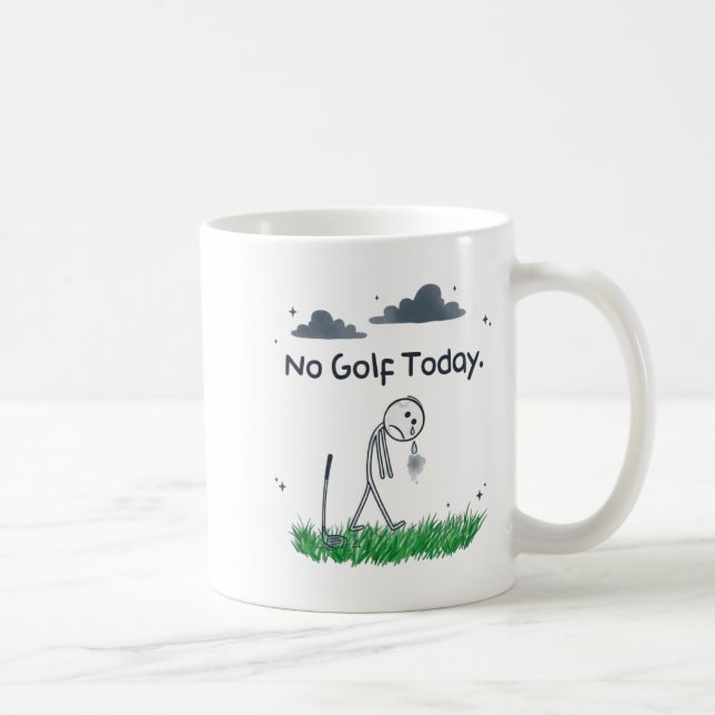 Rolig Inget Golf Idag Sorglig Stickman Golfare Gol Kaffemugg (Höger)
