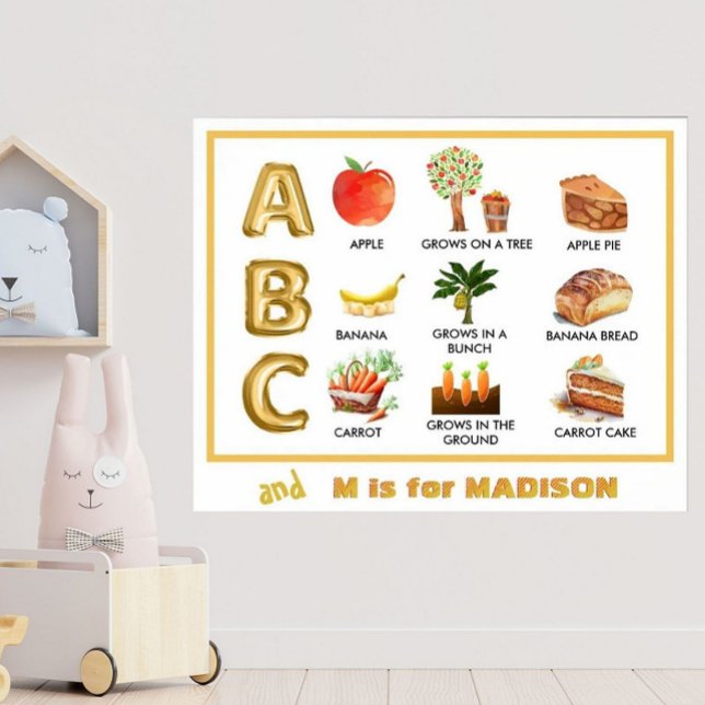Rolig Inlärning ABC Äpple Banans Morots Berättelse Poster (Skapare uppladdad)