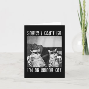 Rolig Inomhus Katt Meme ledsen Kan Inte Gå Retro Ö Kort