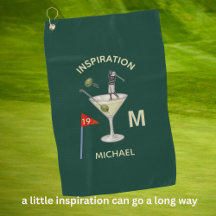 Rolig Inspirerande 19:e Hål Cocktail Monogram Namn