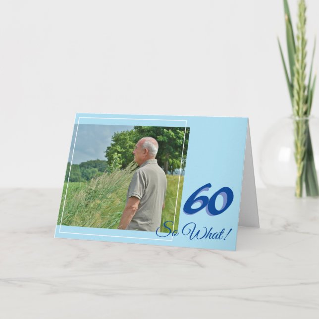 Rolig Inspirerande Lägg till ditt foto 60-årsdag Kort (Framsida)