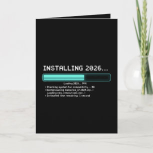 Rolig Installation 2026 Nyår Geek Retro Laddning Kort