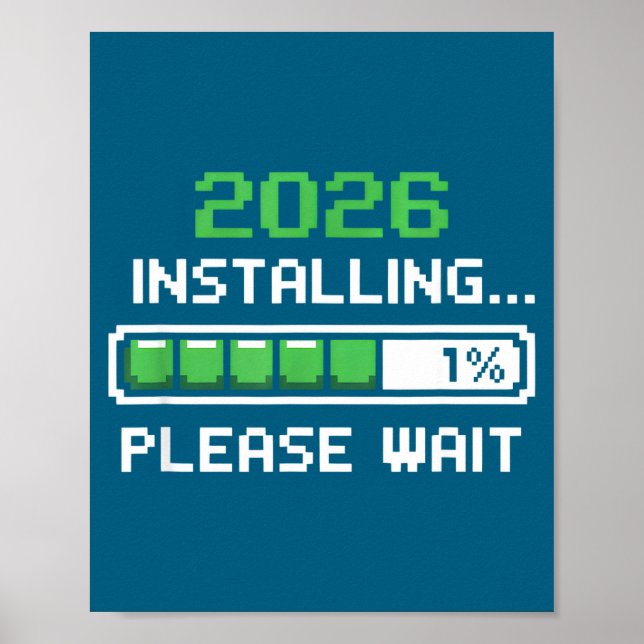 Rolig Installation Vänligen Vänta Pixel Laddar Poster (Framsidan)