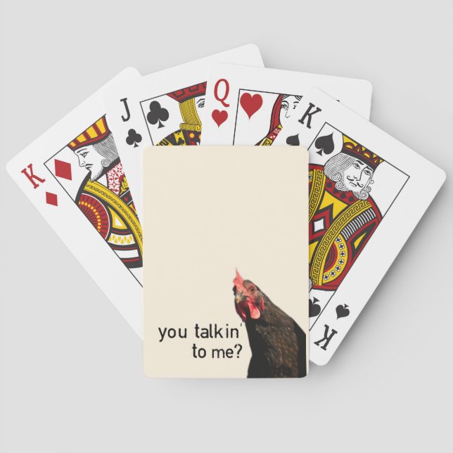 Rolig inställninghöna spelkort (Baksidan)