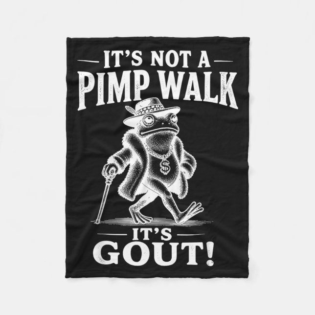 Rolig Inte En Pimp Promenad Gikt Groda Meme Sarksa Fleecefilt (Framsidan)