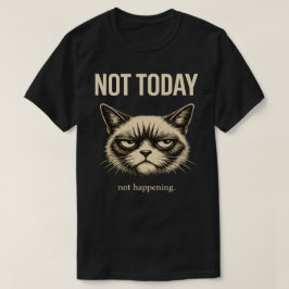 Rolig Inte Idag Katt Minimalistisk Sarksatisk T-Sh T Shirt