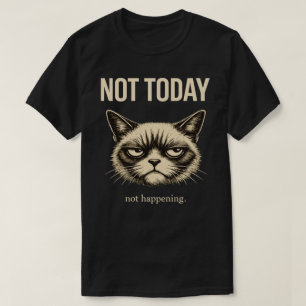 Rolig Inte Idag Katt Minimalistisk Sarksatisk T-Sh T Shirt