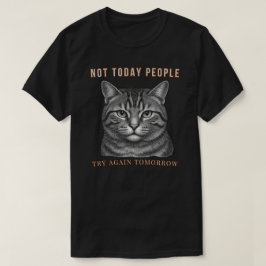 Rolig “Inte Idag Människor” Introvert Katt Minimal T Shirt