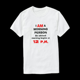 Rolig Inte Morgonperson T-shirt för män