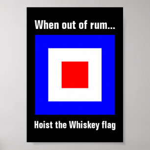 Rolig internationell marin whiskysignalflagga poster