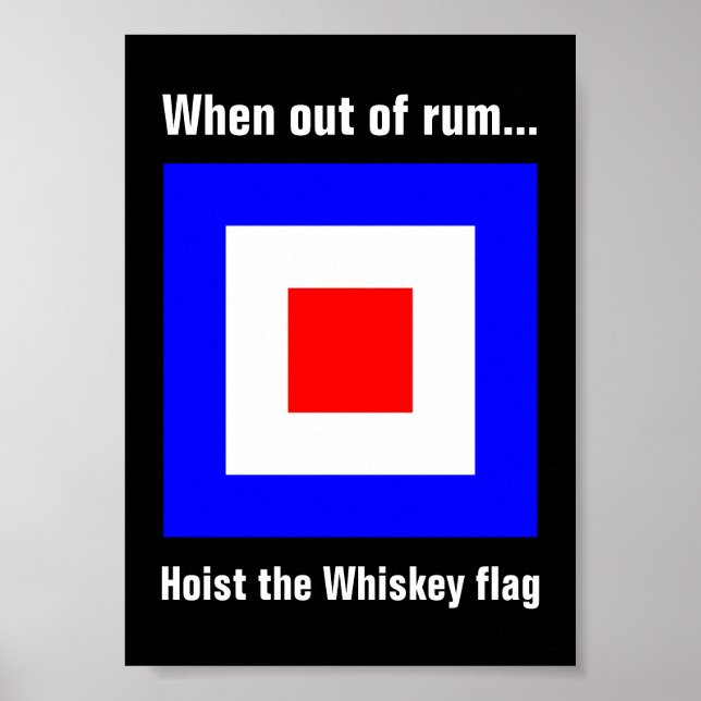 Rolig internationell marin whiskysignalflagga poster (Framsidan)