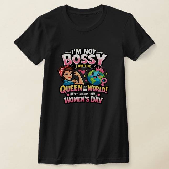 Rolig Internationella kvinnodagen T-shirt (Laydown)