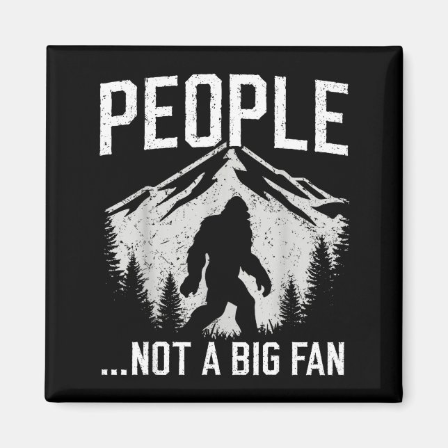 Rolig Introvert Bigfoot Folk Inte En Stor Fan Papp Magnet (Framsidan)