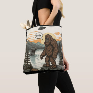 Rolig introvert Bigfoot Sasquatch Loch Ness Retro Tygkasse