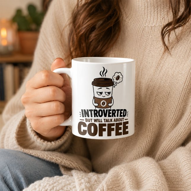 Rolig introvert kaffemugg Antisocialt humorpresent (Skapare uppladdad)