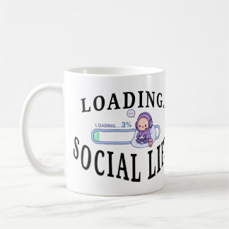 Rolig introvert kaffemugg - Laddar socialt batteri