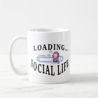Rolig introvert kaffemugg - Laddar socialt batteri