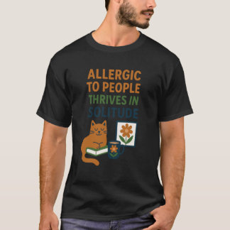 Rolig Introvert Katt Design med Böcker och Tyst Vi T Shirt