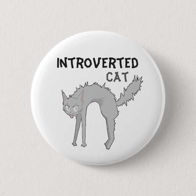 Rolig introvert katt märke | present till vän  knapp (Framsida)