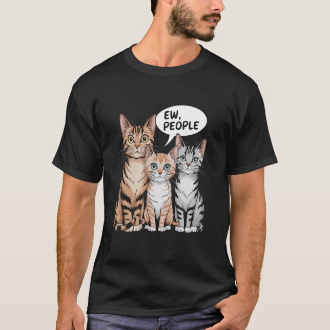 Rolig Introvert Katt Meme Fy, Människor T Shirt (Framsida)